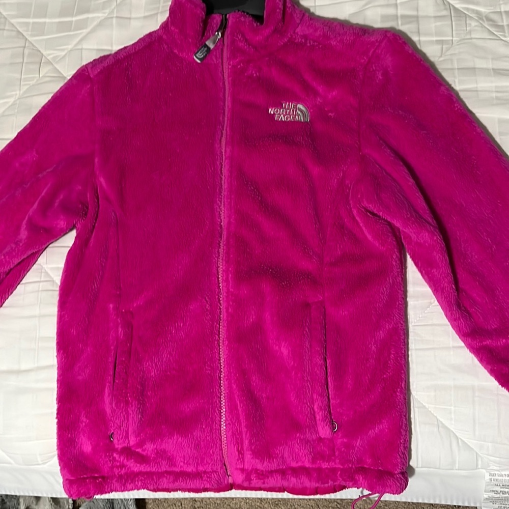 Bright magenta north face jacket